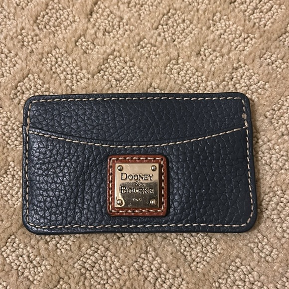 Dooney & Bourke Navy Pebbled Leather Shoulder Bag and Card Case - Picture 13 of 14